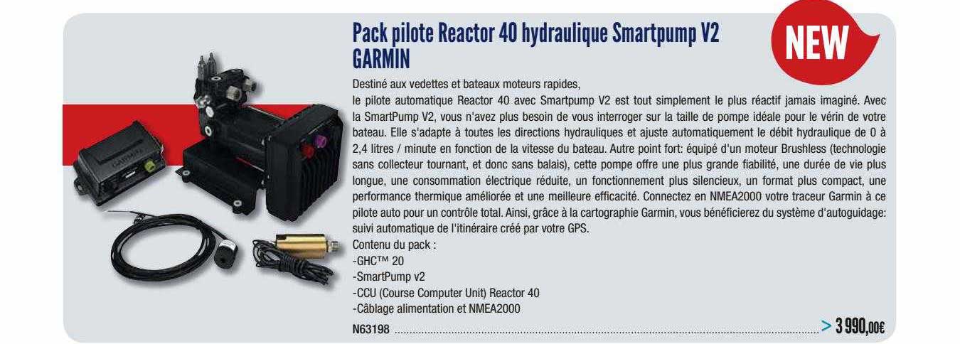 pack pilote reactor 40 hydrauliques smartpump v2 garmin