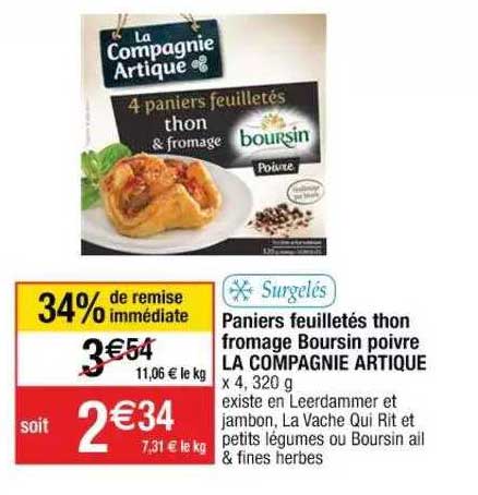 Paniers Feuilletés Thon Fromage Boursin Poivre La Compagnie Artique