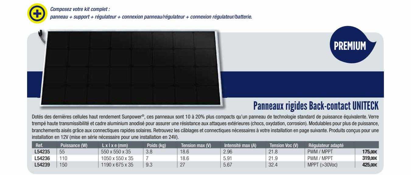 Panneaux Rigides Back-contact Uniteck