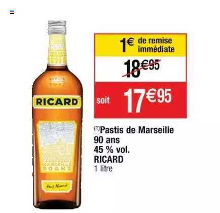 pastis de marseille 90 ans 45% vol. ricard