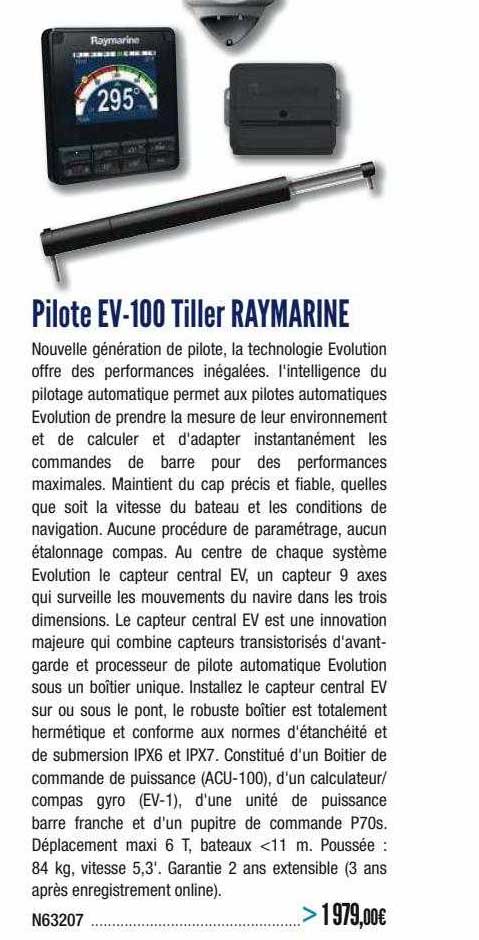 pilote ev-100 tiller raymarine