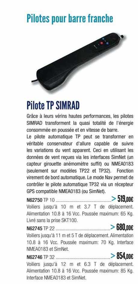 pilote tp simrad
