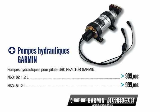 pompes hydrauliques garmin
