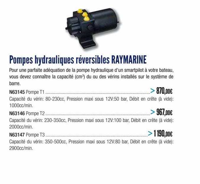 pompes hydrauliques réversibles raymarine