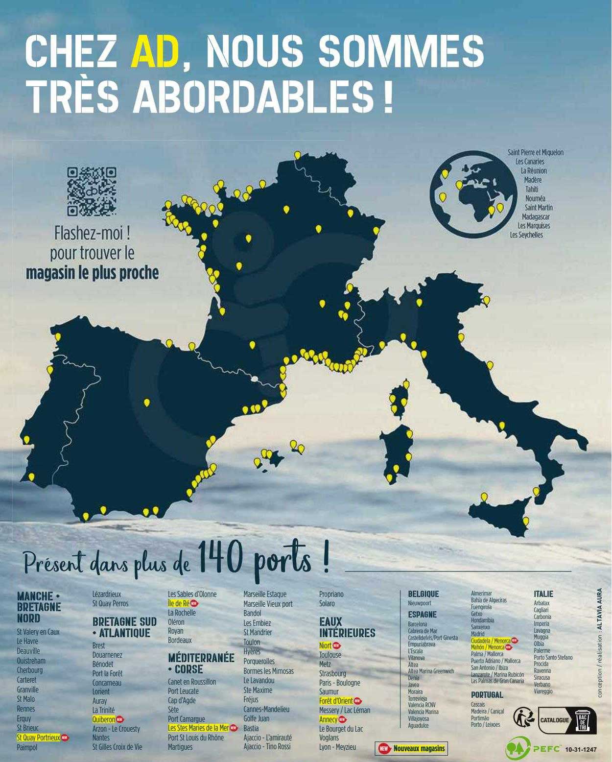 présent dans plus de 140 ports !