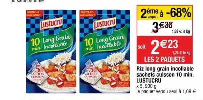 riz long grain incollable sachets cuisson 10 min lustucru