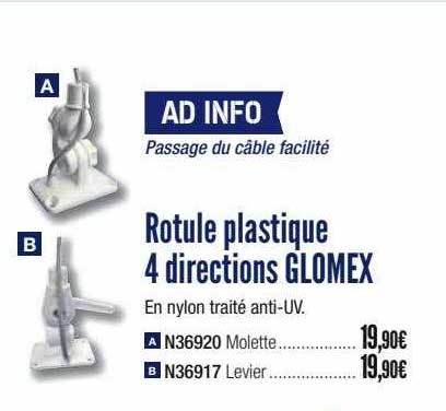 rotule plastique 4 directions glomex