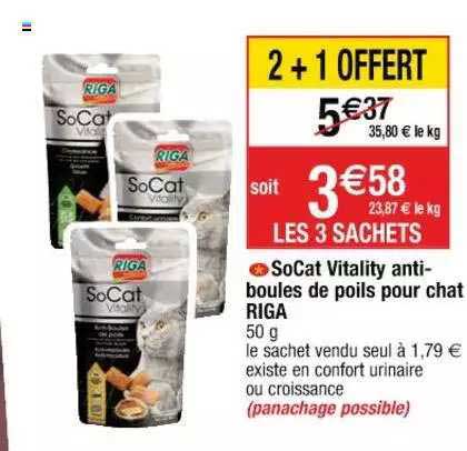 soCat vitality anti-boules de poils pour chat riga