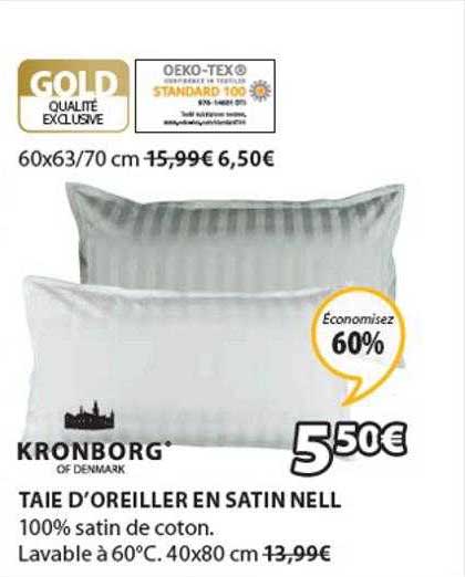 taie d'oreiller en satin nell kronborg