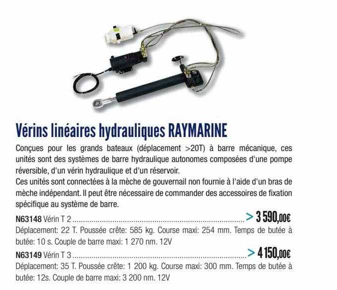 vérins linéaires hydrauliques raymarine