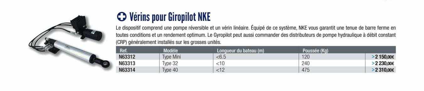 vérins pour gyropilot nke