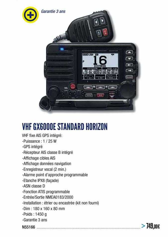 vhf gx60000e standard horizon