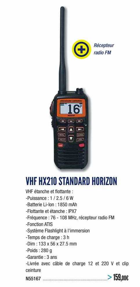 vhf hx210 standard horizon