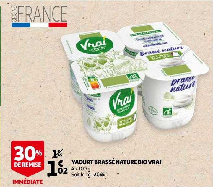Yaourt Brassé Nature Bio Vrai