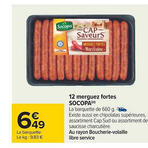 12 merguez fortes socopa