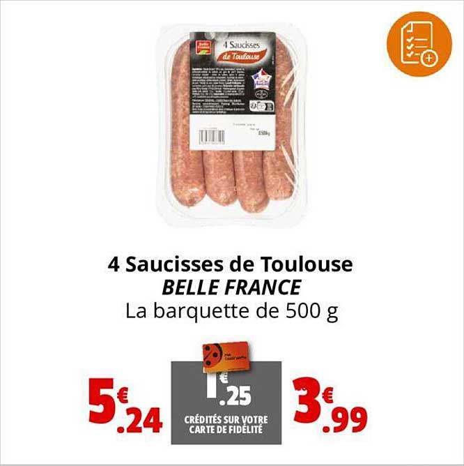 4 Saucisses De Toulouse Belle France