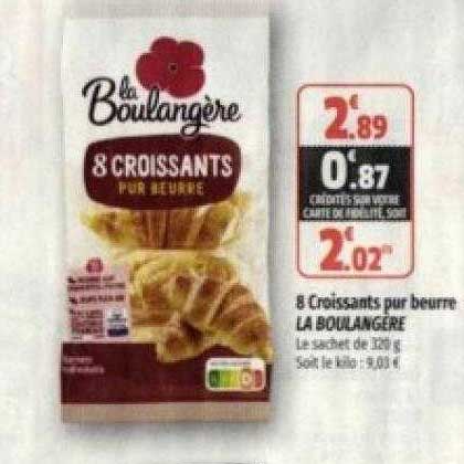 8 Croissants Pur Beurre La Boulangère