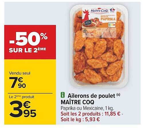 ailerons de poulet maître coq