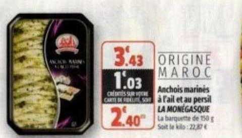 anchois marinés à l'ail et au persil la monégasque