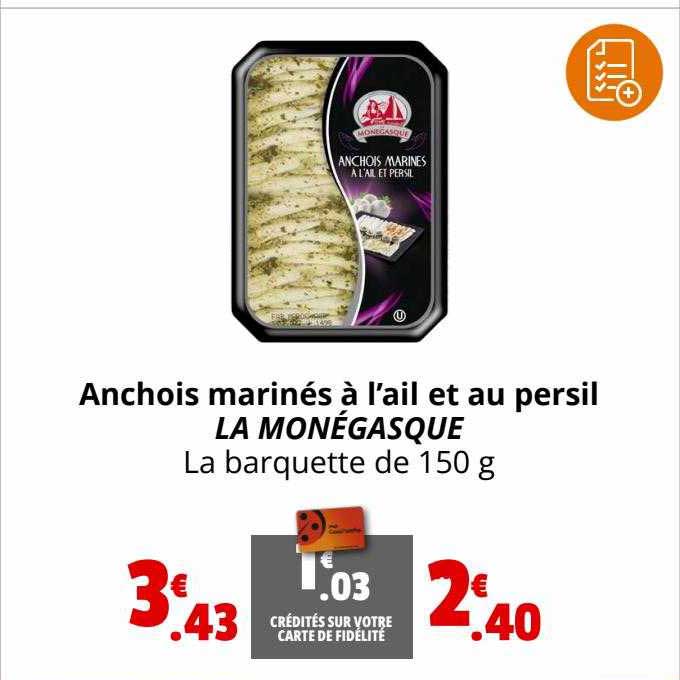 anchois marinés à l'ail et au persil la monégasque