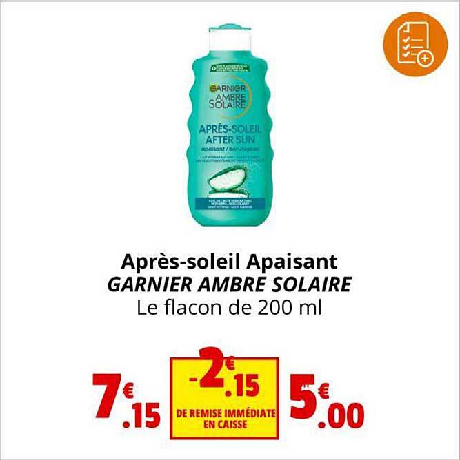 après-soleil apaisant garnier ambre solaire