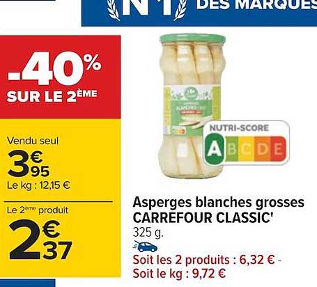 asperges blanches grosses carrefour classic'