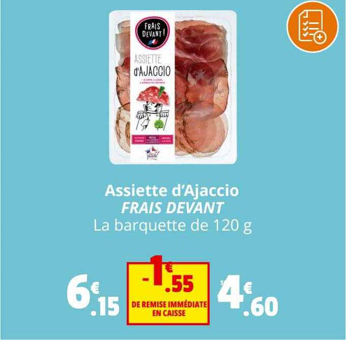 assiette d'ajaccio frais devant