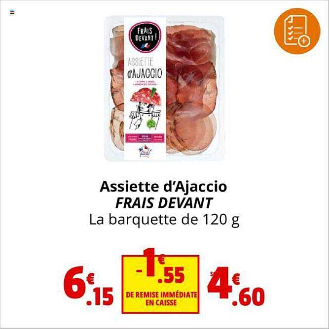 assiette d'ajaccio frais devant