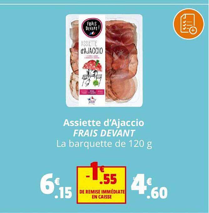 assiette d'ajaccio frais devant