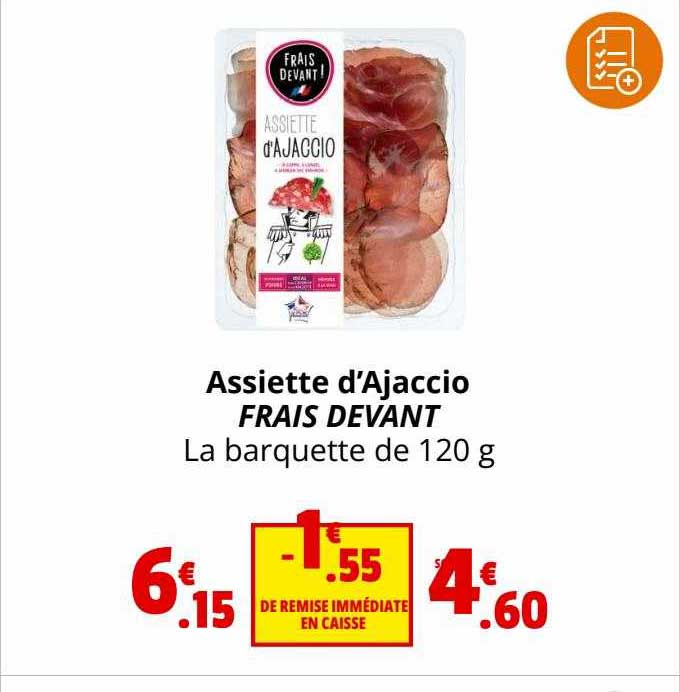 assiette d'ajaccio frais devant