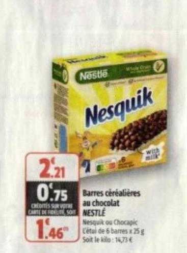 Barres Céréalières Au Chocolat Nestlé
