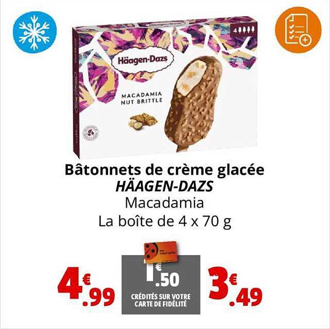 bâtonnets de crème glacée häagen-dazs