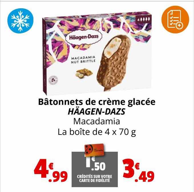 bâtonnets de crème glacée häagen-dazs