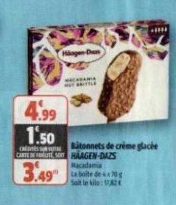 bâtonnets de crème glacée häagen-dazs