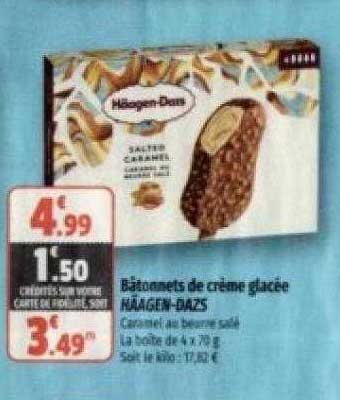 bâtonnets de crème glacée häagen-dazs
