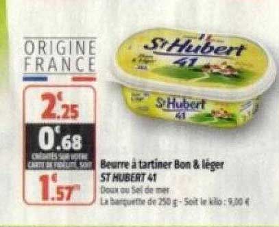 beure à tartiner bon & léger st hubert 41