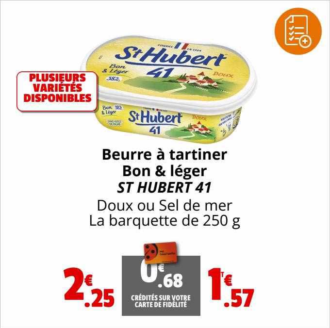 beurre à tartiner bon & léger st hubert 41