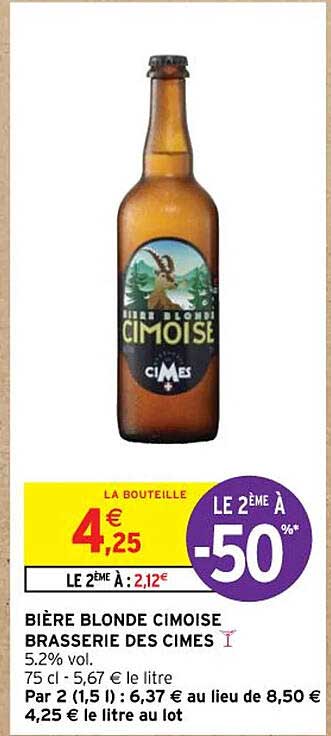 bière blonde cimoise brasserie des cimes