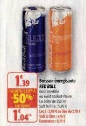 boisson énergisante red bull