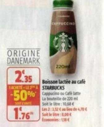 boisson lactée au café starbucks
