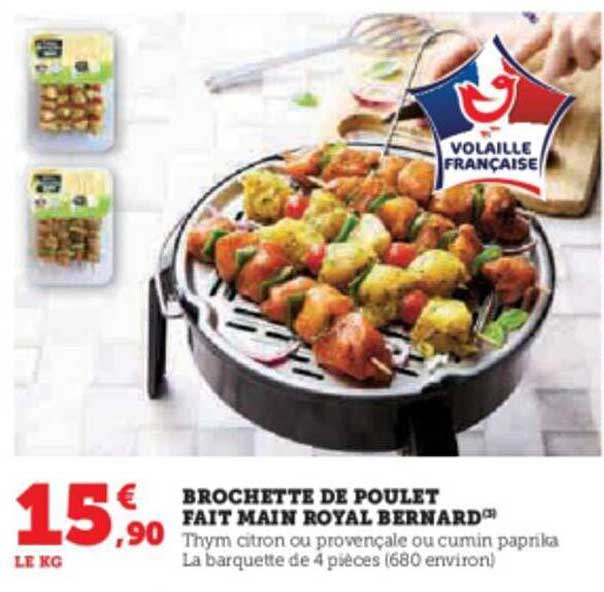 brochette de poulet fait main royal bernard