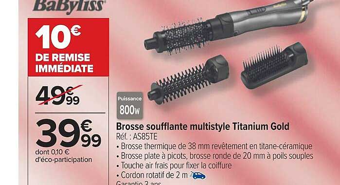 Brosse Soufflante Multistyle Titanium Gold Babyliss