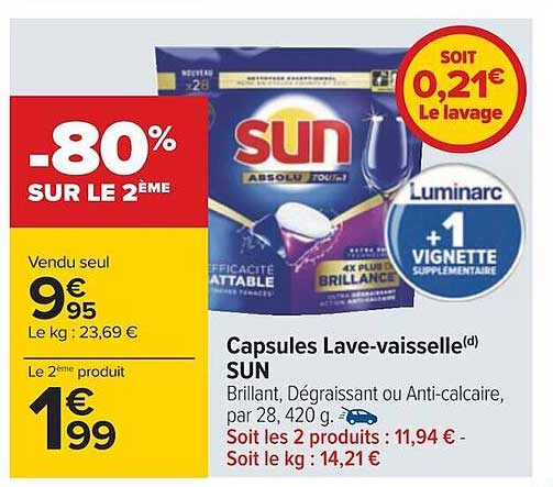 capsules lave-vaisselle sun