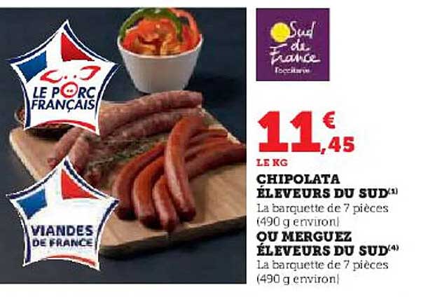 chipolata éleveurs du sud ou merguez éleveurs du sud