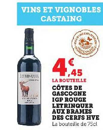 côtes de gascogne igp rouge letrinquer aux brames des cerfs hve