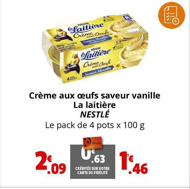 Crème Aux œufs Saveur Vanille La Laitière Nestlé