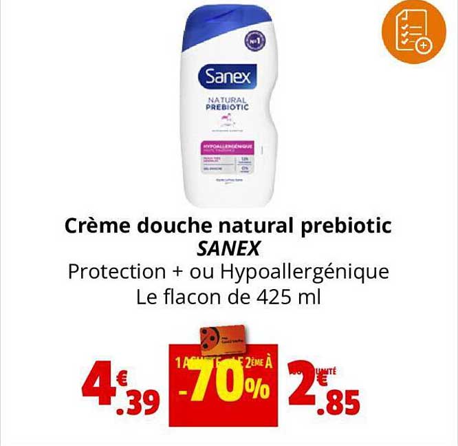 Crème Douche Natural Prebiotic Sanex