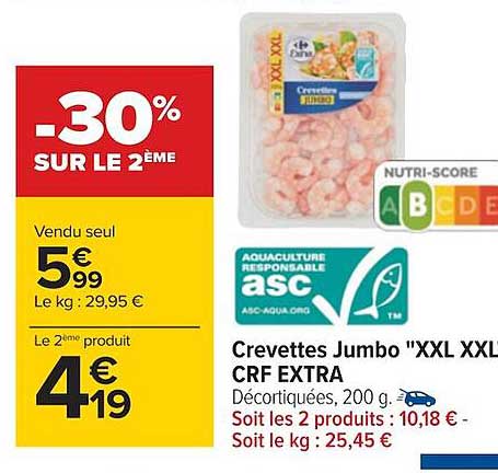 crevettes jumbo "xxl xxl" crf extra