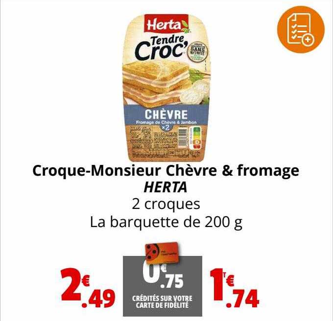 croque-monsieur chèvre & fromage herta