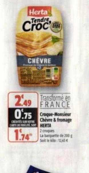 croque-monsieur chèvre & fromage herta